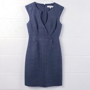 Trina‎ Turk Textured Sheath Dress Black Sleeveless Knee Length Black Size 2